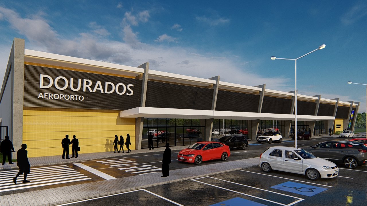 Novo receptivo do aeroporto de Dourados avança e ganha forma moderna
